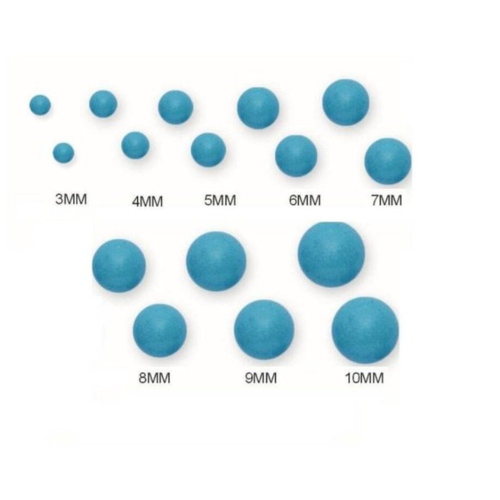 14k Solid Gold Turquoise Ball Push Back Stud Earr… - image 3